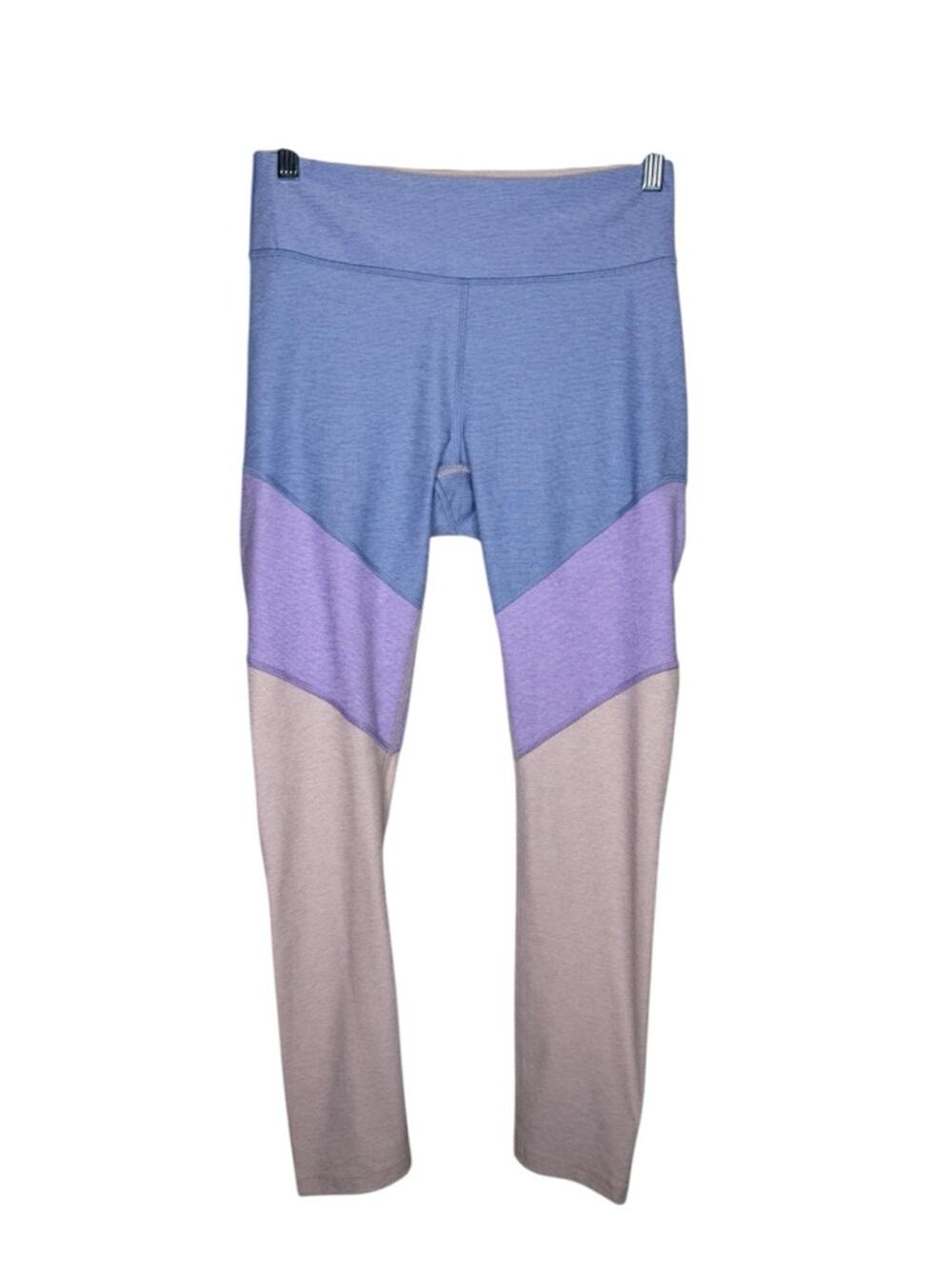 OUTDOOR VOICES / blue purple pink pastel color block leggings / M